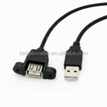 Extension Cable USB Female to USB 2.0 Male with Panel Mount Screw Holes